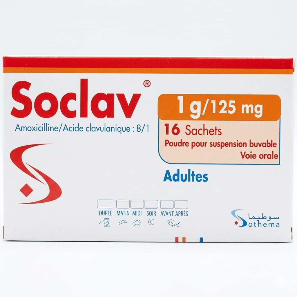 SOCLAV 1G/125MG SACHETS B/16
