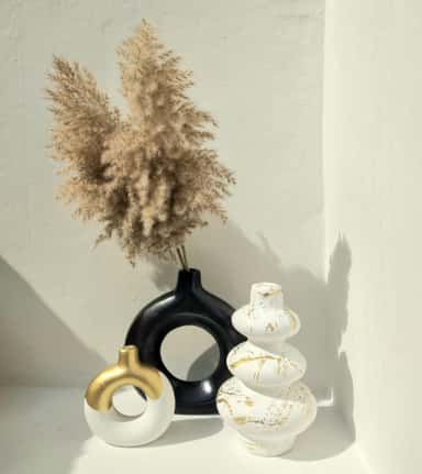 Lot de 3 vases en céramique design moderne