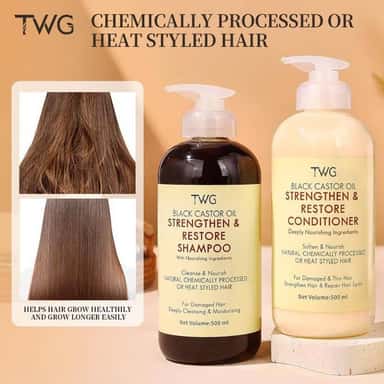 Shampoing & Après-Shampoing TWG Black Castor Oil – Soin Réparateur 500 ml