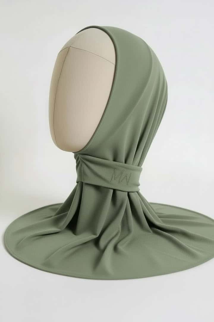 Cagoule Hijab Ajustable – Vert Sauge / Olive