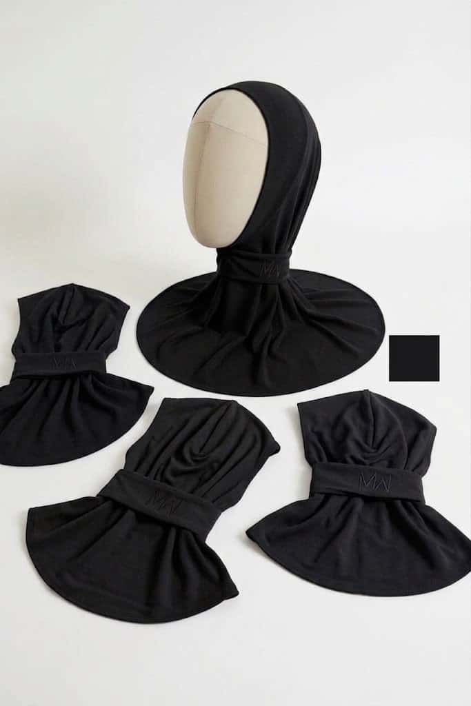 Cagoule Hijab Ajustable en Jersey – Noir