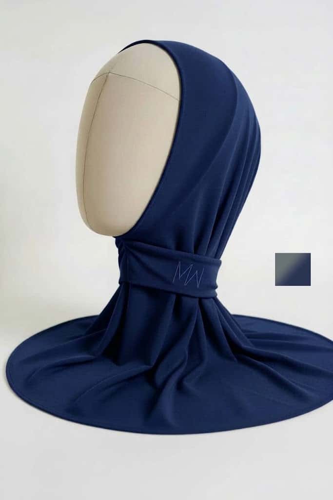 Cagoule Hijab Ajustable en Jersey – Bleu Marine