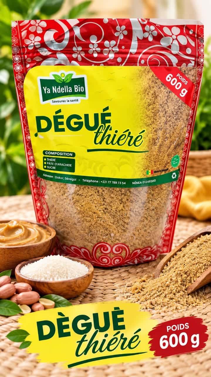 Dégué Thiéré 600g – Ya Ndella Bio – Sucré et Sans sucre ajouté