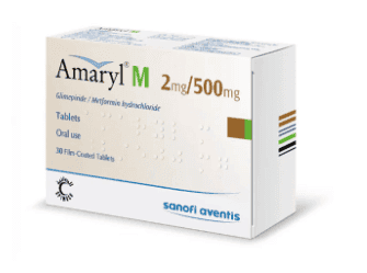 Amaryl M 2mg/500mg - Boîte de 30 Comprimés