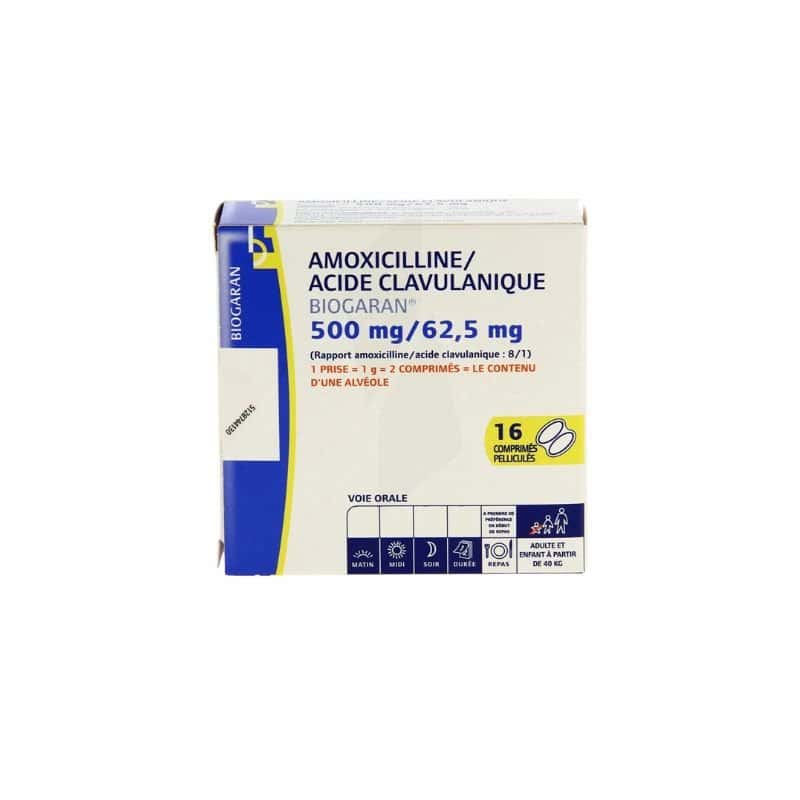 Amoxicilline + Acide Clavulanique - 500 mg/62,5 mg