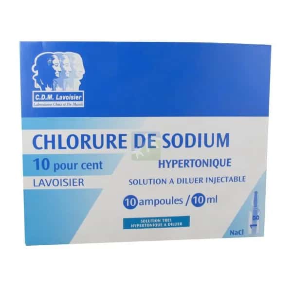 NACL CHLORURE SODIUM 10% INJ 1AMP