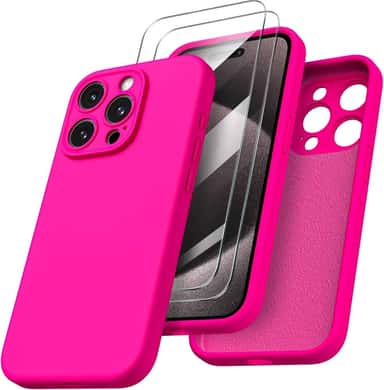 Coque silicone iPhone 15pro max Rose