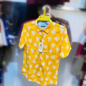 Chemise fleurie jaune