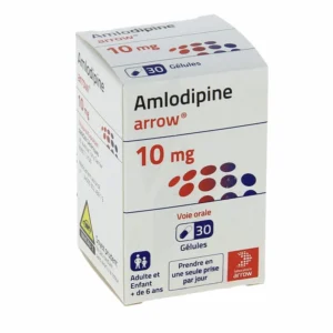 M-AMLODIPINE 10 mg comprimés, conditionnés en boîte de 30 comprimés