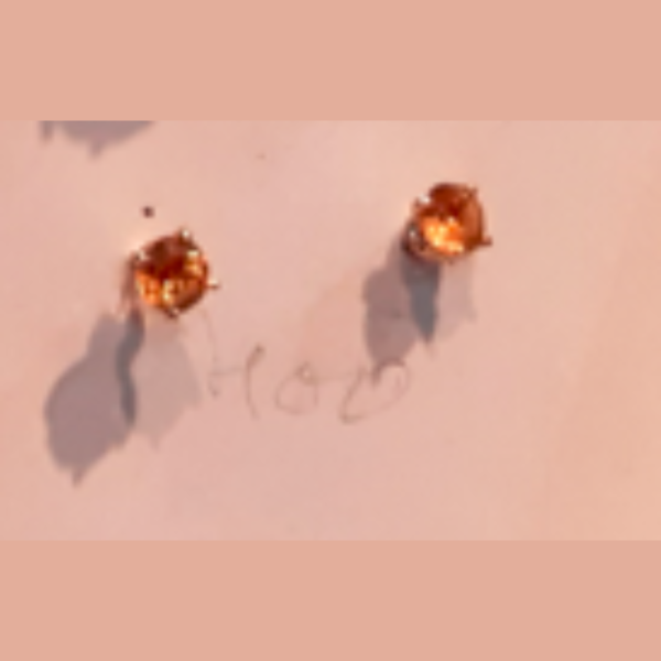 Boucle d'oreille clou spessartite orange