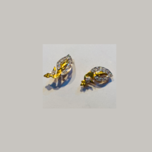 Boucle d'oreille en or feuille de zirconia