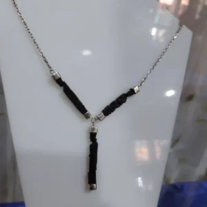 Collier en Argent avec Bois d'Ébène ou en Style Long Y