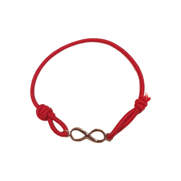 Bracelet or cordon rouge à l'infini