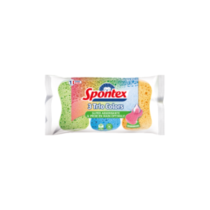 SPONTEX - Eponge Trio Colors - 3 éponges absorbantes