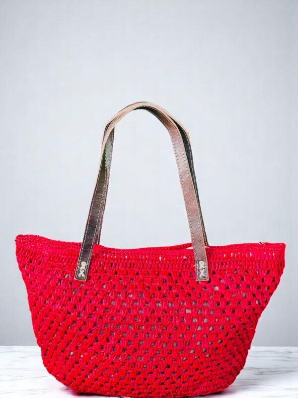Sac raphia Rouge