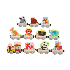 train en bois Animaux
